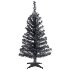3 Ft. Tinsel Collection Black Tree