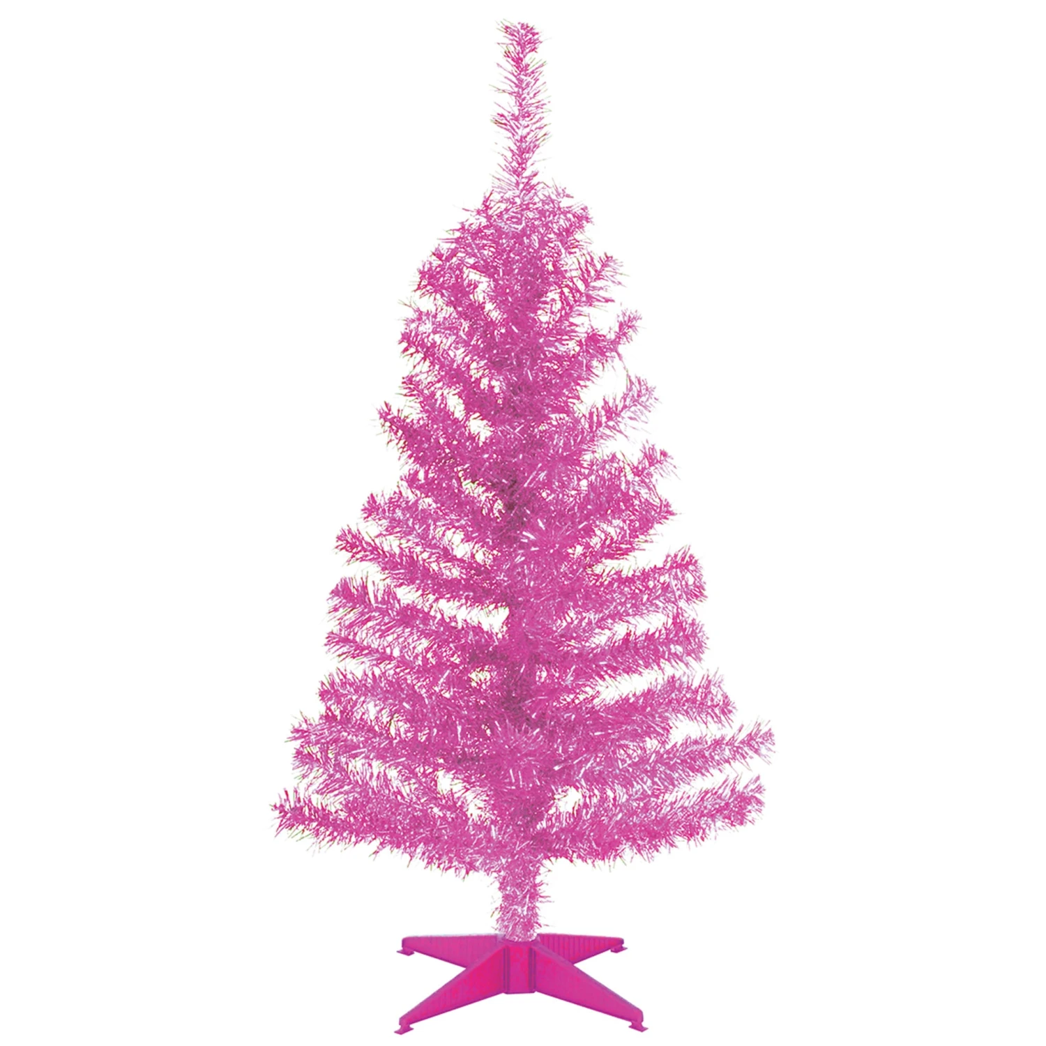 3 Ft. Tinsel Collection Magenta Pink Tree 1 3 Ft. Tinsel Collection Magenta Pink Tree