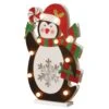 17 In. Pre-Lit Wooden Penguin