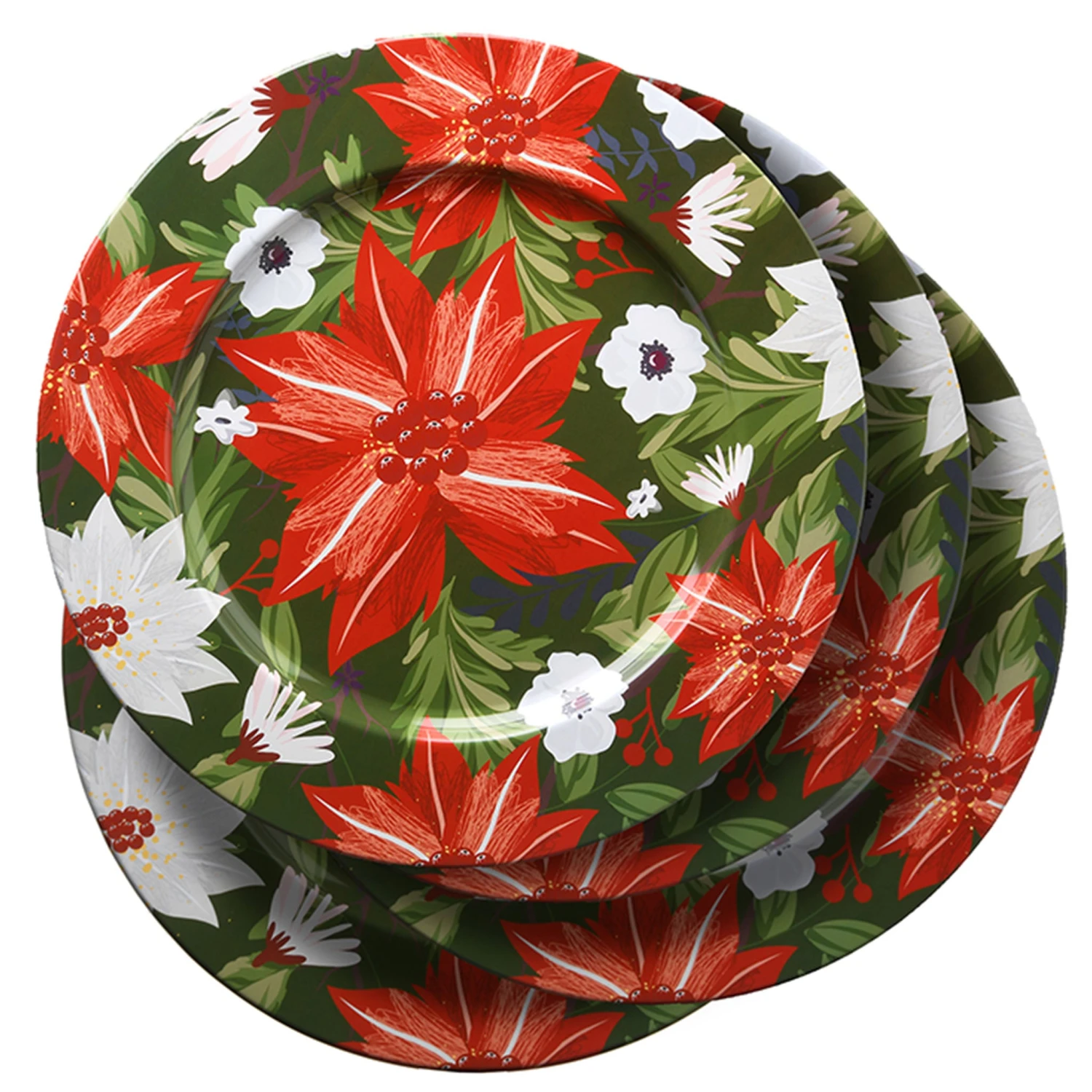 13 In. 4-Piece Holiday Plate Set 1 13 In. 4-Piece Holiday Plate Set